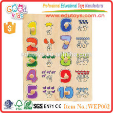 Kindergarten Children Learing Number Wooden Peg Puzzle